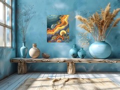 16×20 Abstract Coral Coast Canvas Print Wall Art