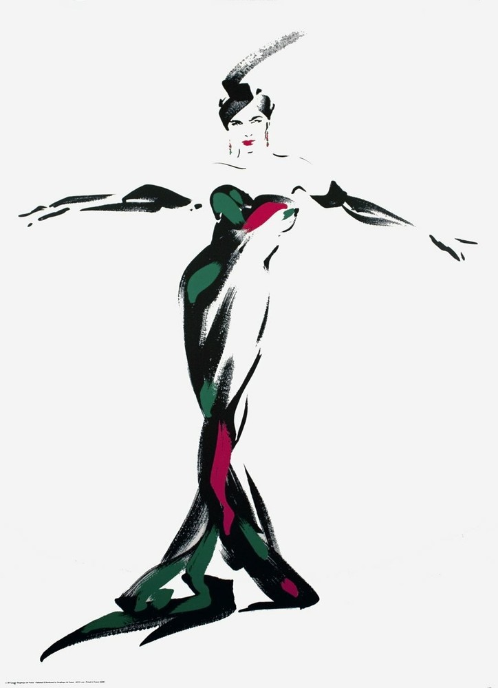 MICHEL CANETTI Lucia 54.75″ x 39.25″ Serigraph 1989 Contemporary Multicolor, Bla