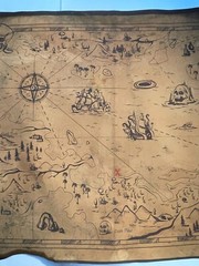 HUGE Pirate Treasure Map Aged Replica Art Print CANVAS – 24 x 32 Inches
