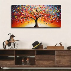 Creative Colorful Tree Of Life Canvas Painting Canvas Wall Art Home Decor Mural