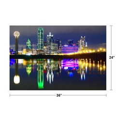 Downtown Dallas Texas Skyline Reflections Photo Art Print Poster 24×36 inch