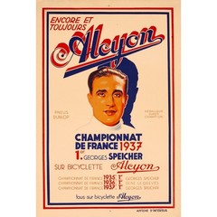 Original Vintage Bicycle Poster, Tour de France, Georges Speicher, Alcyon 1937