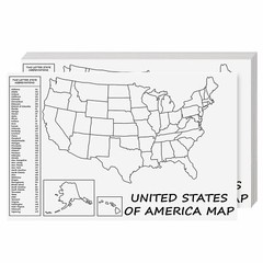 United States Map – Blank USA Poster, US Educational Map – 11 x 17 – 10 per Pack