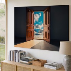 Wide-open Door Stands Prominently In The Wall Art Canvas Print Canvas Wall Art