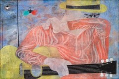 Sing Sorrow Art Print – Ben Shahn Modernist Folk Portrait with Guitar