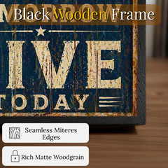 Vintage Rustic Framed Wall Art 11×17 Inspirational Motivation Quote Poster Decor