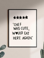 Kitchen Wall Art Decor 12X16 Canvas Trendy Large Chef Was Cute Would Eat Here…