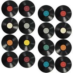 16PCS Wall Mount Record Stickers Decorative Records Wall Decors Room Decorations