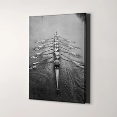 Cambridge Rowing Team 1910 Vintage Row Team Coastal Canvas Print Wall Art