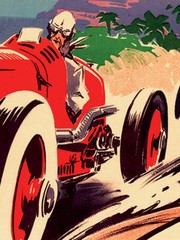 1934 Monaco Grand Prix Vintage Style Red Race Car Poster – 24×36