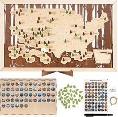 HYPERI US National Parks Map, National Park Travel Map, National Park Tracker