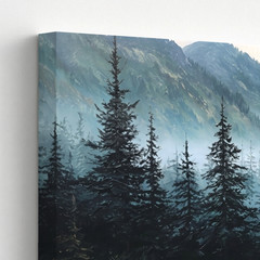 3 Pieces Misty Mountain Forest Large Wall Art Set for Living Room Set Of 3
