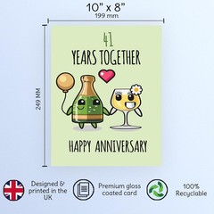 41st Anniversary Poster Unframed – 41 Years Together – Happy 41st Wedding Ann…