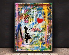 Banksy – Girl With Balloon Art Print, Mounted Canvas, Framed, Acrylic
