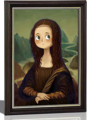 Cartoon Mona Lisa Parody Wall Art, Humor Modern Classical Aesthetics Poster, Unf