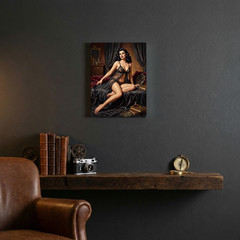 Lady Satan Canvas UV Print 12×16 – Vintage Retro Pin-Up Wall Art Decor