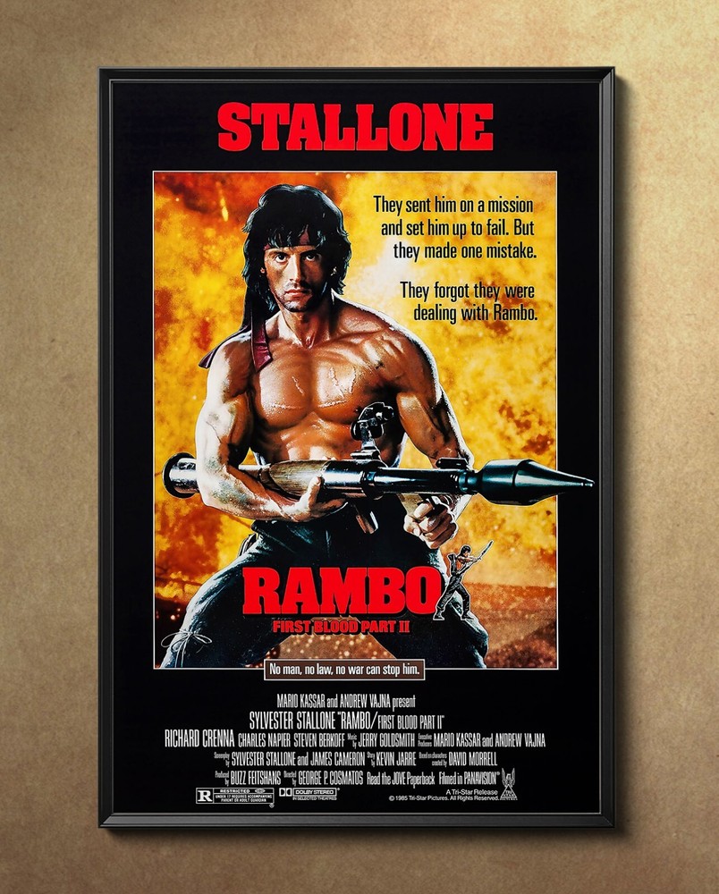 Rambo First Blood Part II 1985 Movie Poster 24″x36″ Glossy 8538