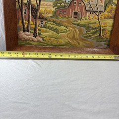 Vintage Country Barn/ Dairy Wooden Framed Print Rustic Farmhouse Wall Art Decor