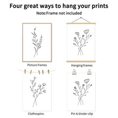Botanical Canvas Wall Art Set of 3 Floral Minimalist Decor 12×16 Inch