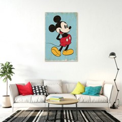 Mickey Mouse – Disney Poster (Retro Mickey / Blue Background) (Size: 24″ X 36″)