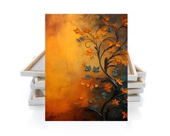 16×20 Mustard Foliage Canvas Print Wall Art