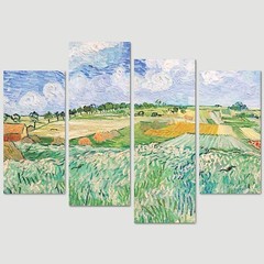 Van Gogh Wall Art Canvas Prints Set os 4 – Plain Near Auvers