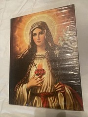 Holy Trinity Virgin Mary Printed Canvas Art, Catholic Gift Z