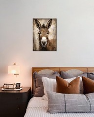 Donkey Canvas Wall Art Farmhouse Animal Donkey Wall Decor Farmhouse Rustic Wo…