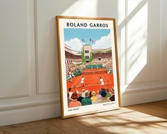 Roland Garros Tennis Poster Vintage Paris French Open Retro Wall Art Decor