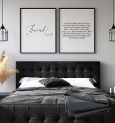 Isaiah 42:16, Bible Verse Quote, Set of 2 Poster Prints, Home Wall Art Décor