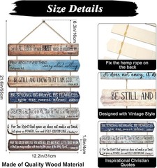 Set of 7 Inspirational Wooden Bible Verse Signs – Rustic Wall Art Decor