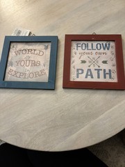 Inspirational Quote Framed Wall Art Set of 2- 9 inches-