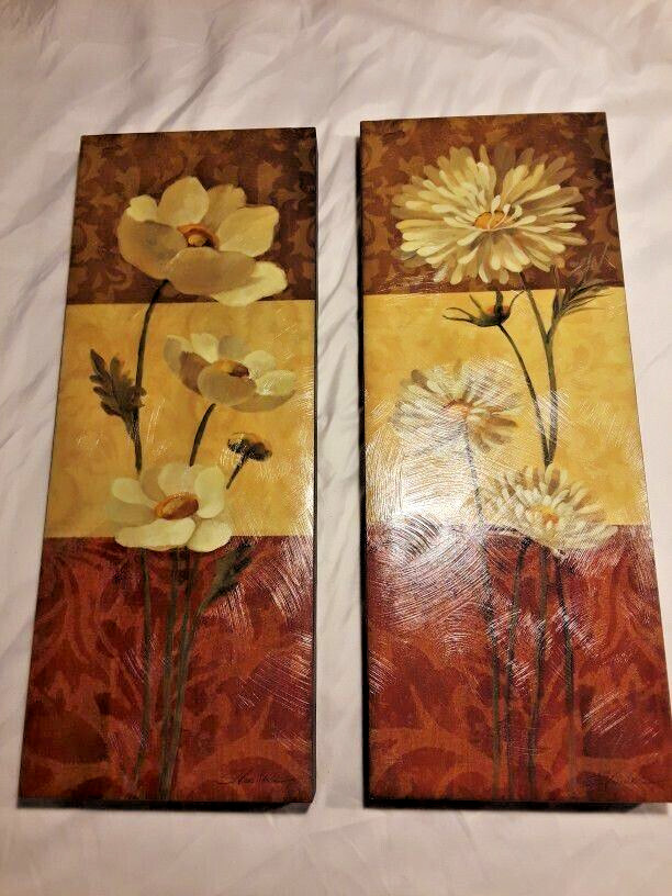 Set of 20″ Tall Daisy/Magnolia Flowers Giclee Canvas Wall Art – Silvia Vassileva