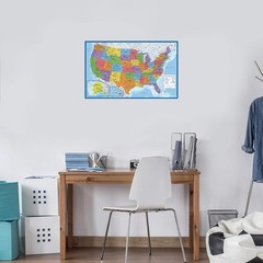 2 Pack – Laminated World Map & US Map Poster Set – Wall Chart Map of the World &