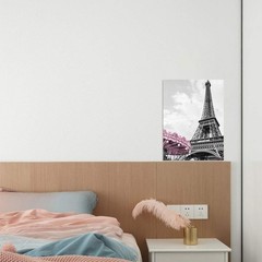 Paris Eiffel Tower Wall Decor for Girls Bedroom Black and 16″L x 12″W, Pink
