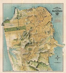 1911 Map San Francisco The Chevalier Commercial Pictorial Tourist Wall Poster