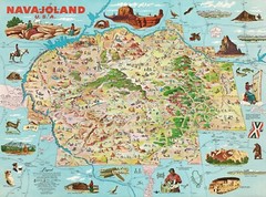 Pictorial Map the Navajo Nation in Arizona Celebrating Native American Identity