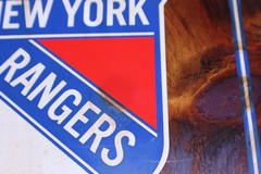 USED / DAMAGED / New York Rangers Logo Wooden Wall Decor NHL Hockey Sport Art