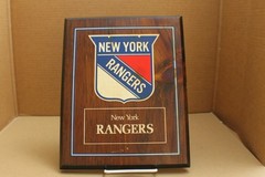 USED / DAMAGED / New York Rangers Logo Wooden Wall Decor NHL Hockey Sport Art