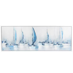 1- Panel Sail Boat Framed Wall Art with White Frame 24 In. X 65 In.