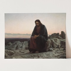 Jesus Christ In The Wilderness Kramskoy Christian Bible Wall Art Poster Print