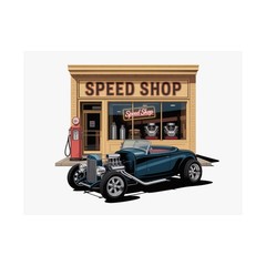 Speed Shop Series Poster number #008, vintage hot rod parts supply