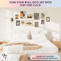 Vintage Eclectic Wall Art Collage – Abstract Modern Art Prints for Wall Decor, C