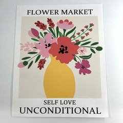 Inspirational Quote Flower Market Print 8×10 Wall Art Decor Unframed Set of 4