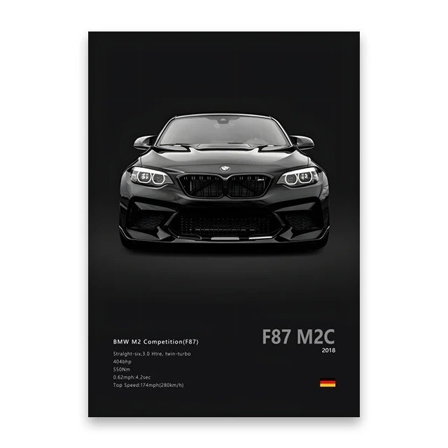 Famous Popular Sport Cars Cool Poster Canvas Wall Art Design Car Lovers Unframed