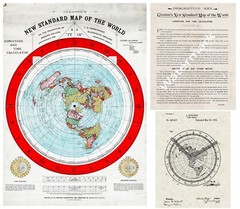 Flat Earth Map + Patent + Verso Key Alexander Gleason’s 1892 Standard World Map