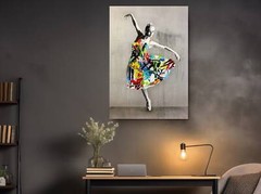 Banksy Ballerina Print Graffiti Art Canvas Colorful Fine Art Poster
