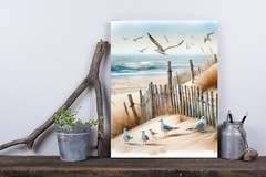 11×14 Beach Dunes Coastal Canvas Print Wall Art