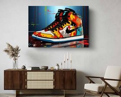 Canvas Art Print Air Sneaker Shoes Fires Classic Sport Canvas Wall Art