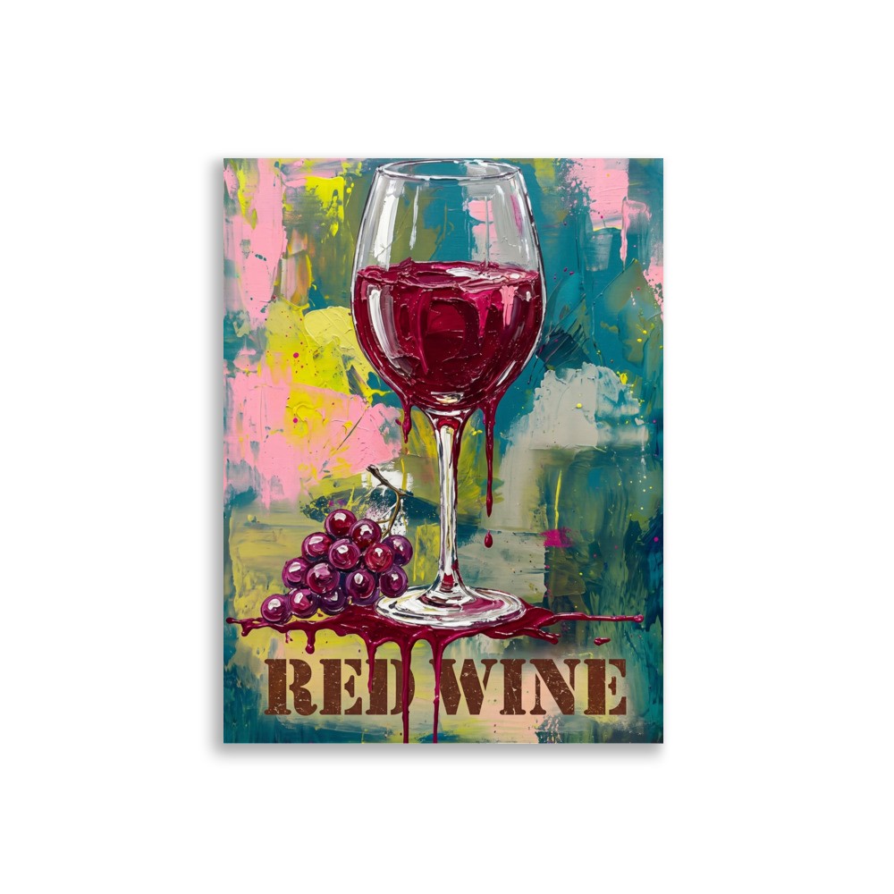 Pop Art Bild «Red Wine» | by daveschloffiart | Wandbild Wein Esszimmer Deko